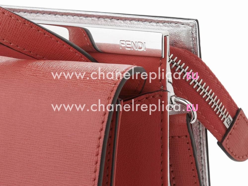 Fendi Demi Jours Patchwork ShouldBag Silver-Red 8BT246