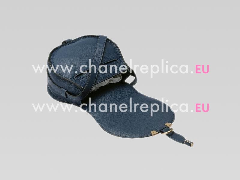 CHLOE Nano Marcie Calfskin Saddle Bag Royal Navy C483355