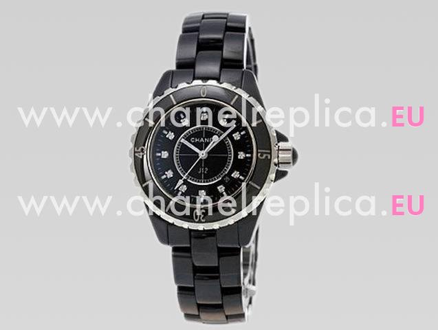 CHANEL J12 Black Dial Ceramic Quartz Watch In 33MM H1625