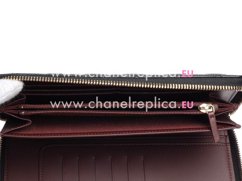 Chanel Caviar Gold CC Zippy Wallet Black A888150