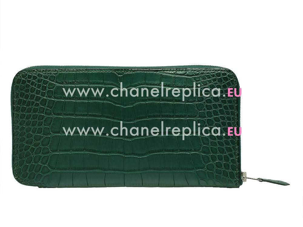 Hemers Classic Real Crocodile Silk In Wallet Blue HA019198