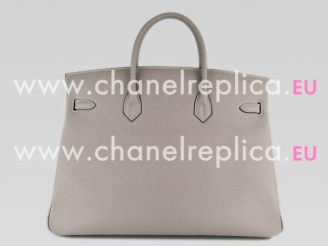 Hermes Birkin 40 Clemence Leather Bag In Gray(Gold) H1044-GL
