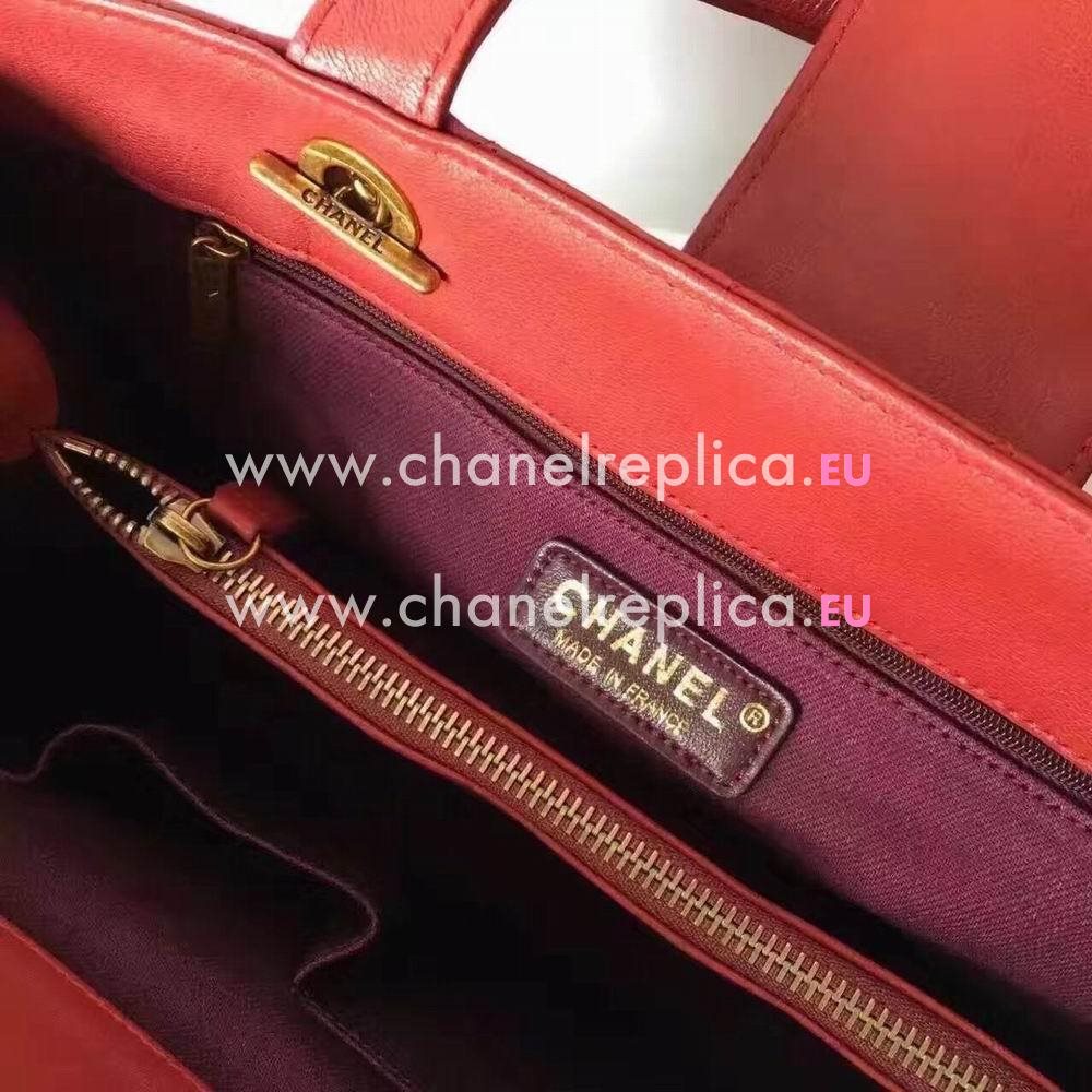 CHANEL Shoppe Hardware Baby Calfskin Briefcase in Red C61210905