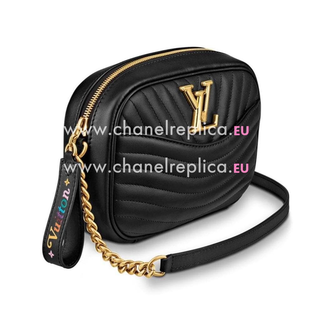 Louis Vuitton Black Smooth Calf Leather Louis Vuitton New Wave Camera Bag M53682