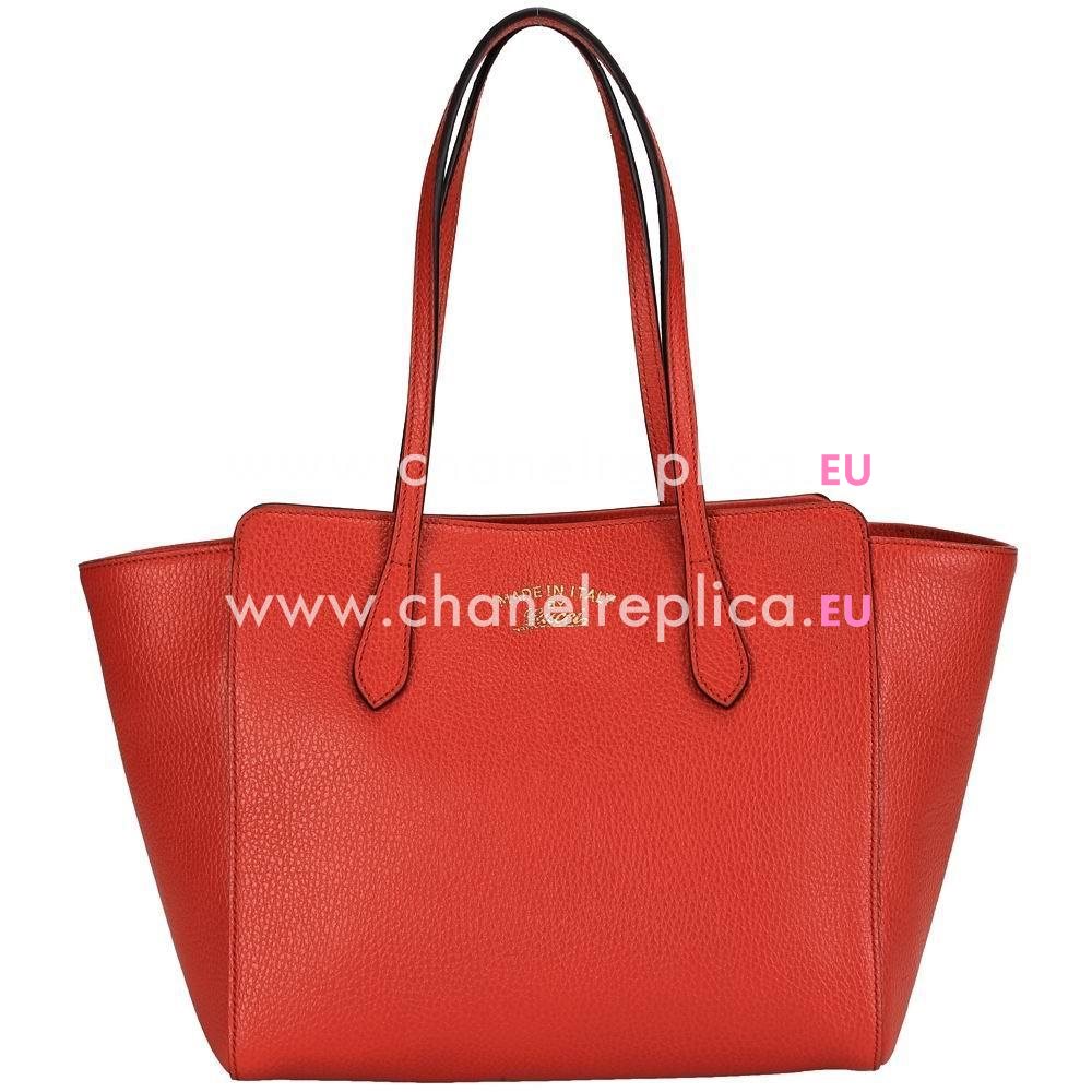 Gucci Swing Calfskin Leather Tote Bag In Red G5463388