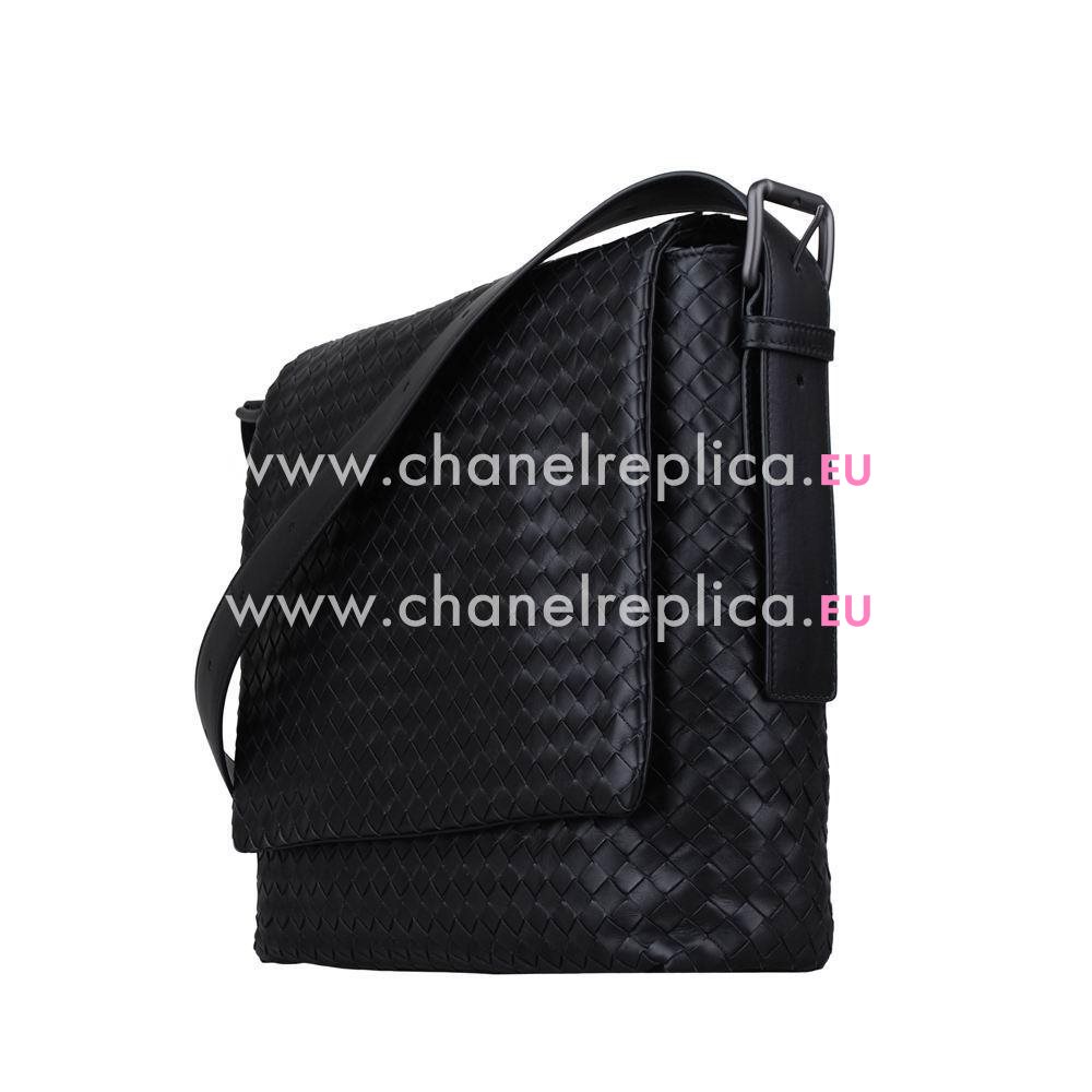 Bottega Veneta Intrecciato Classic Nappa Woven Shouldbag Black B6110501