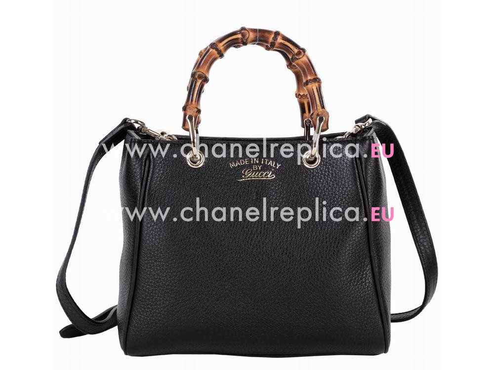 Gucci Bamboo Mini Calfskin Handle Bag In Black G59676