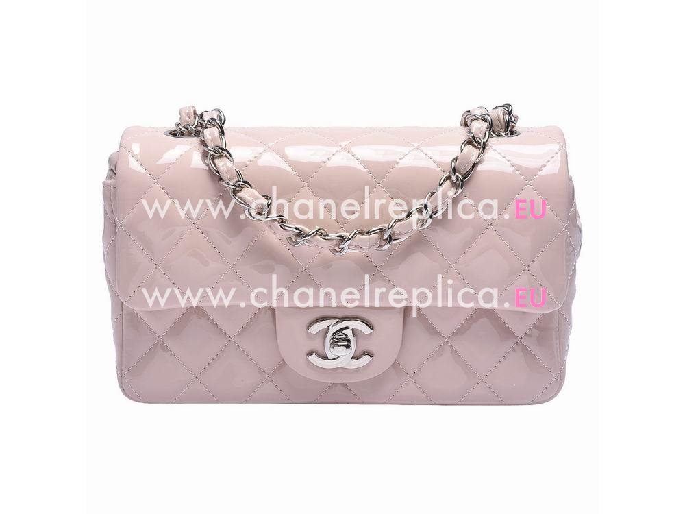 Chanel Patent Silver Chain Mini Coco Flap Bag Skin Pink A598099