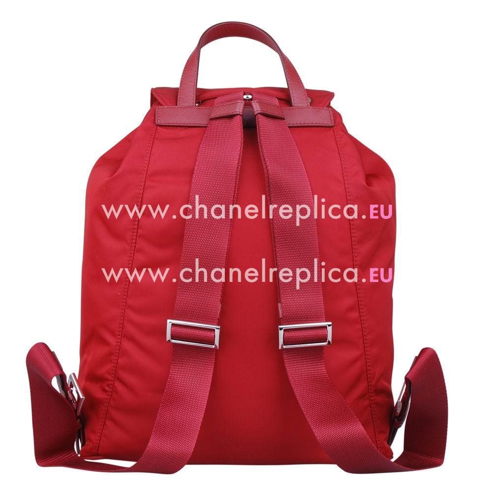 Prada Classic Buckle Triangle Logo Nylon Backpack Red PR5417717