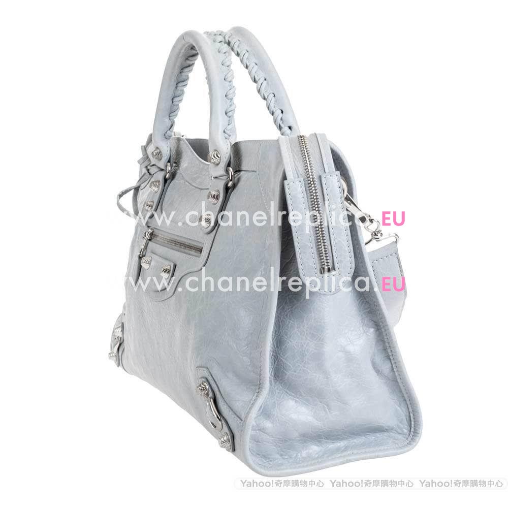 Balenciage City Lambskin Silvery hardware Classic Bag Light Gray B4485412