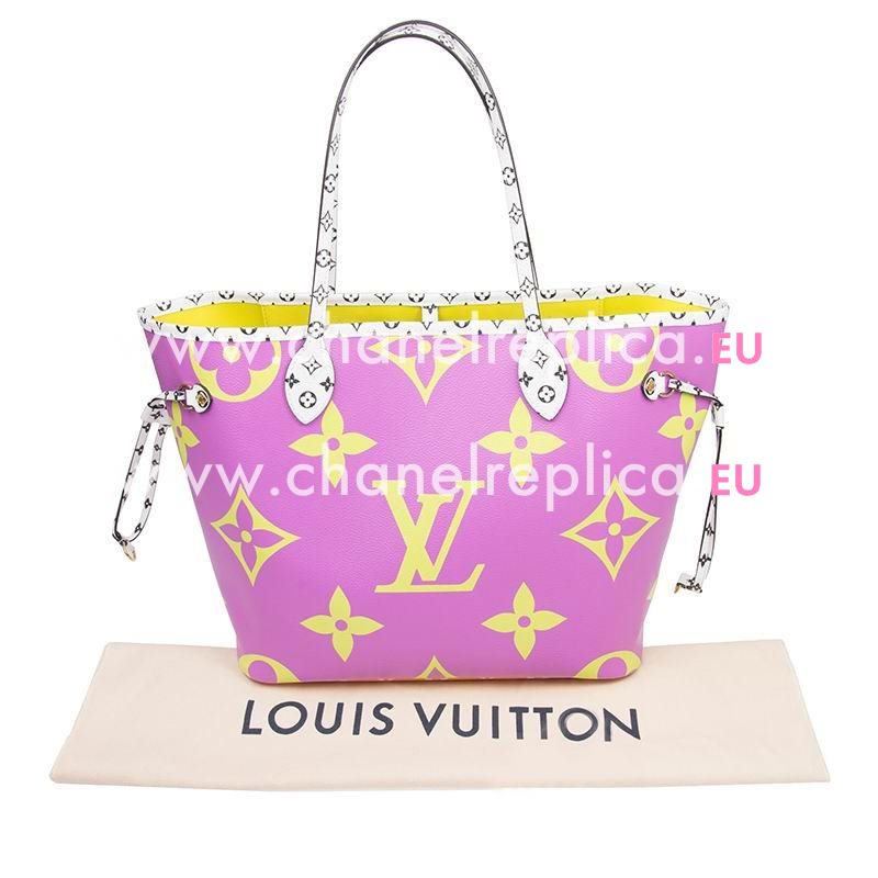 Louis Vuitton Monogram Coated Canvas Neverfull MM Pink M44588