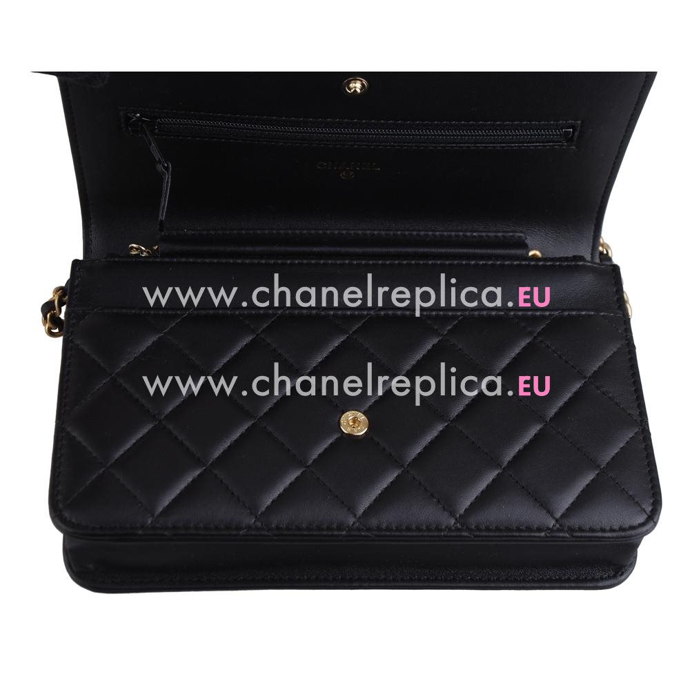 Chanel Lambskin Boy Woc Bag Gold Black A939471