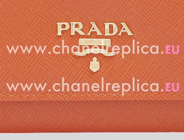 2013 Prada Spring&Summer Cowhide Leather Cluch Orange P415872