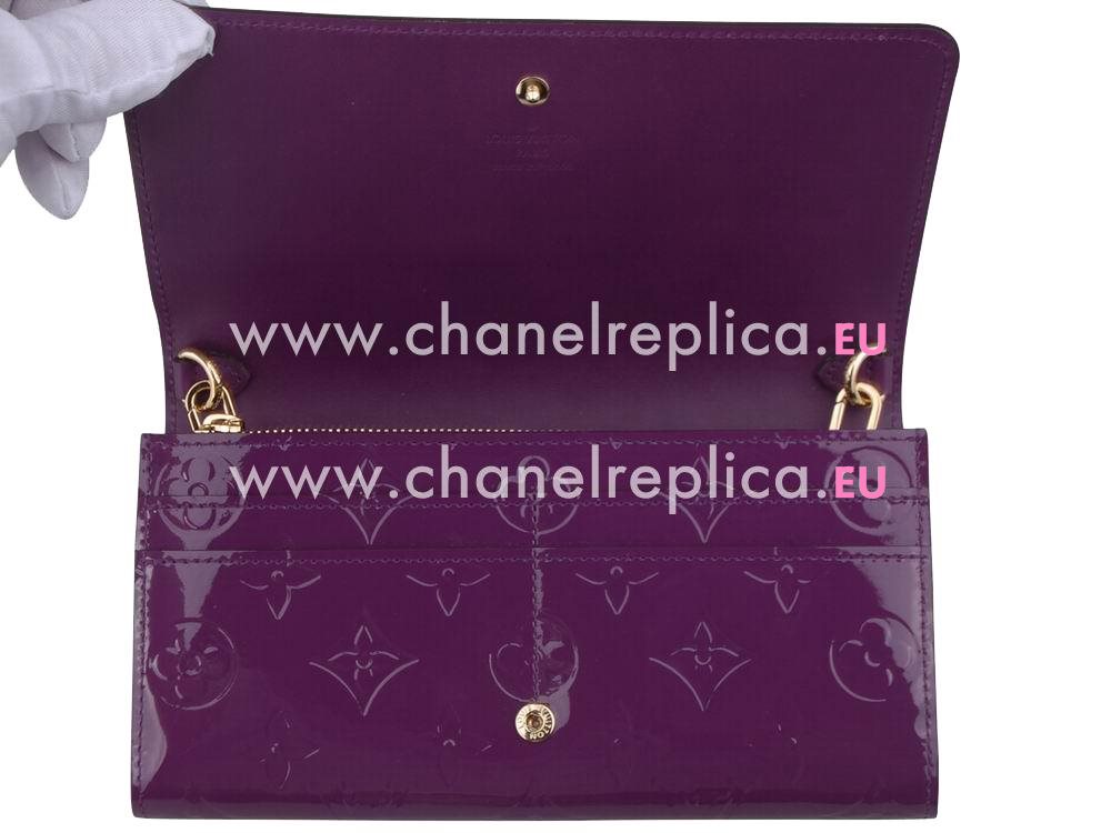 Louis Vuitton Monogram Vernis Chaine Wallet Amethyste M90148