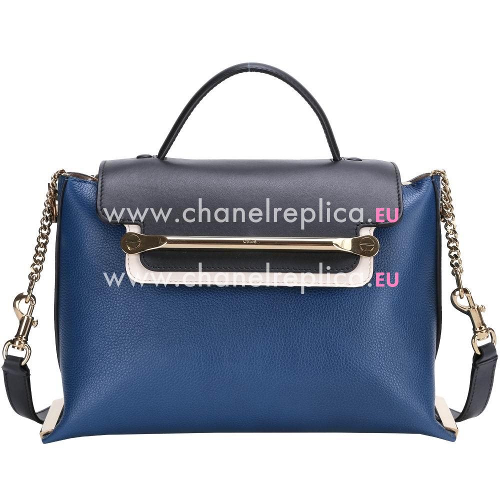 Chloe Clare Calfskin Hand Bag In Blue C5718008