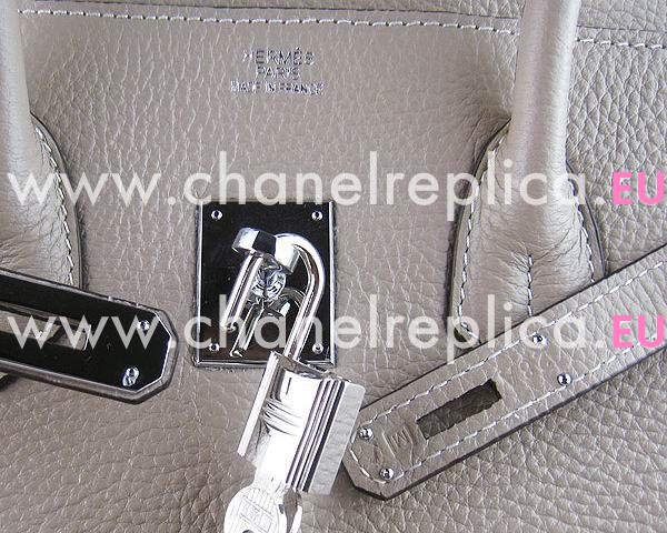 Hermes Birkin 40 Clemence Leather Bag In Gray(Silver) H1044-GS