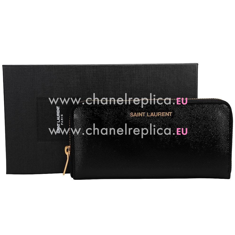 YSL Saint Laurent Paris Caviar Calfskin Y Wallets In Black YSL5030028