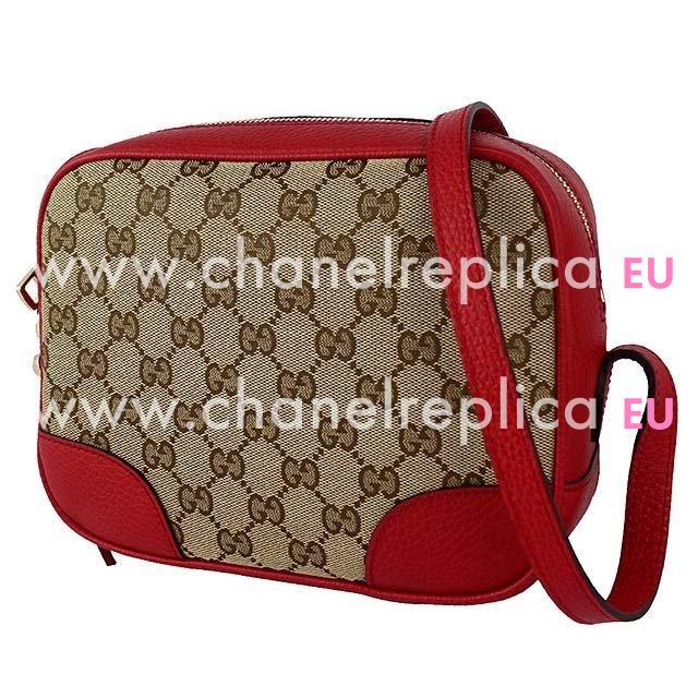 Gucci Soho Disco GG Calfskin Canvas Shoulder Bag In Red G7041006