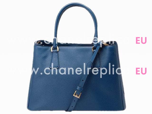 Prada Saffiano Lux Triangle Logo Cowhide Shouldbag Navy Blue PR45049