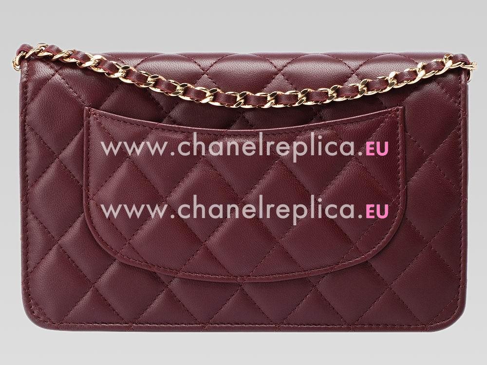 Chanel Lambskin Gold Chain CC Woc Flap Bag In Red A33814DABL