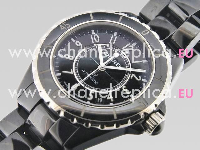 CHANEL J12 Black Dial Ceramic Automatic Men Watch H0685