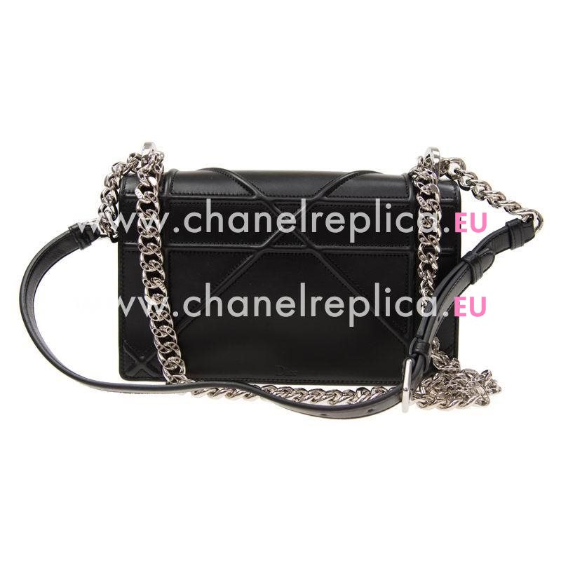 Christian Dior Small Diorama Bag Cowhide Black Silver-tone Lock M0421PNAG900