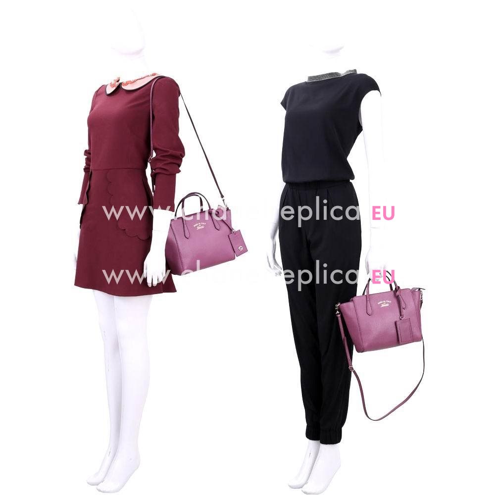 Gucci Swing Mini Calfskin Leather Bag In Dark Pink G559470