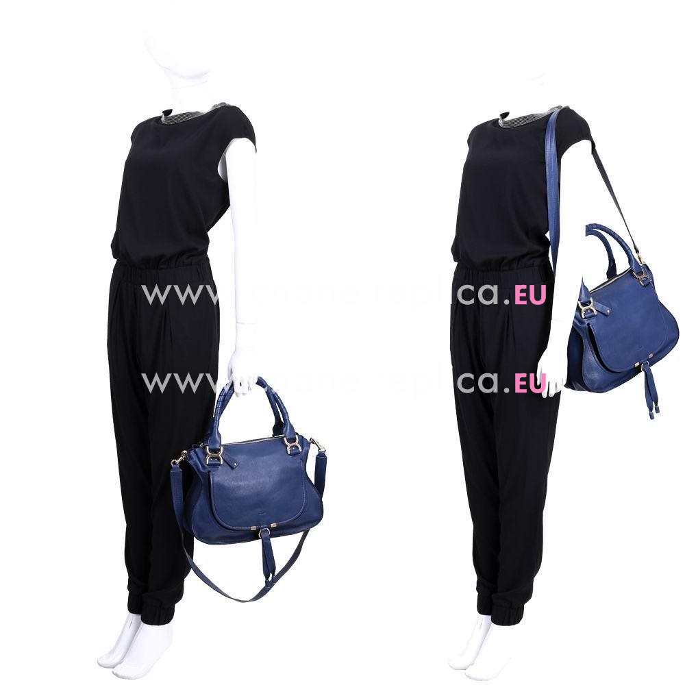CHLOE Marcie Calfskin Bag Blue Velvet CL7040508