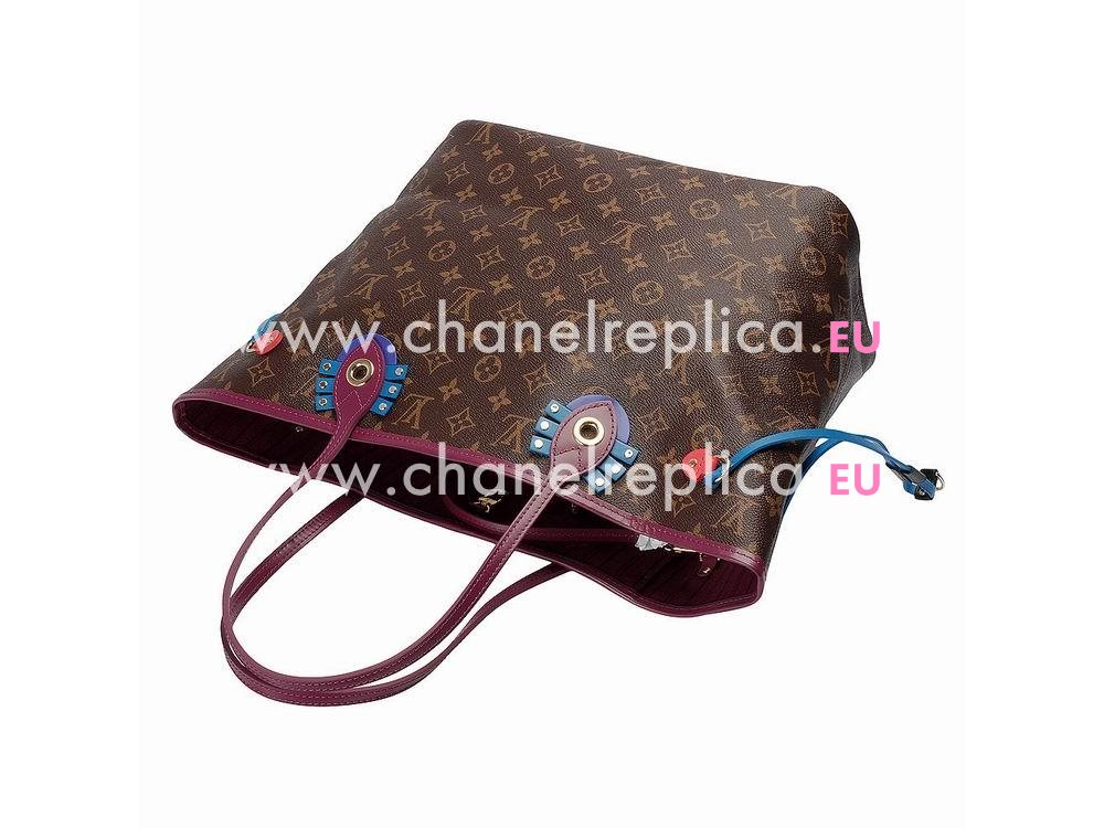 ouis Vuitton Monogram Coated Canvas Neverfull MM Totem Magenta M41664