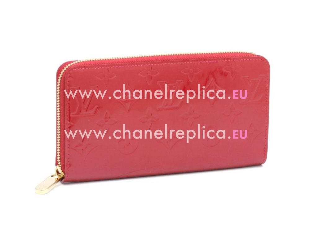 LOUIS VUITTON MONOGRAM VERNIS ZIPPY WALLET IN DAMOUR M91981