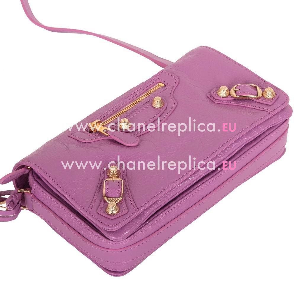 Balenciage City Lambskin Gold hardware Classic Bag Light Purple B2055008