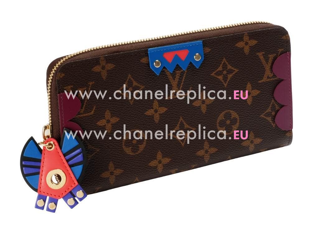 Louis Vuitton Monogram Canvas Zippy Wallet Totem Magenta M61349