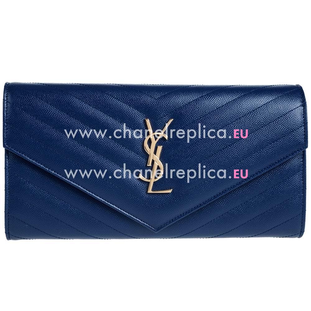 YSL Saint Laurent Caviar Calfskin Y HandBag In Blue YSL5780106