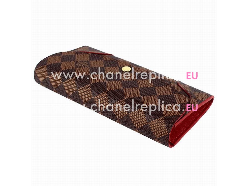 Louis Vuitton Damier Ebene Canvas Caissa Wallet Cherry N61221