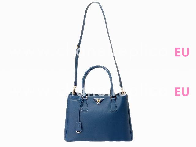 Prada Saffiano Lux Triangle Logo Cowhide Shouldbag Navy Blue PR45049