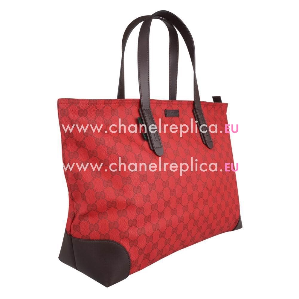 Gucci Classic GG Weaving Tote Bag In Red G559493