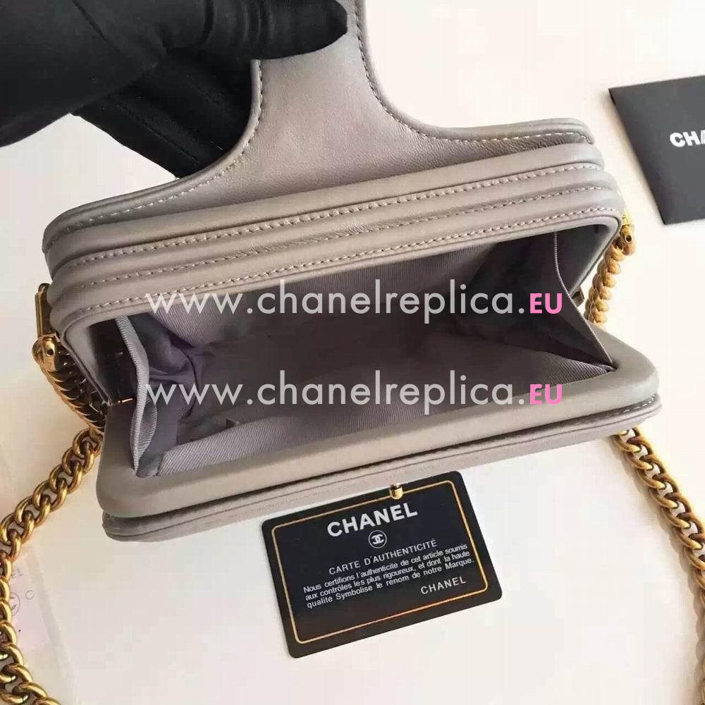 Chanel Classic Gold Hardware Trichogaster leeri Leather Shoulder Bag Silvery Gray C6120404