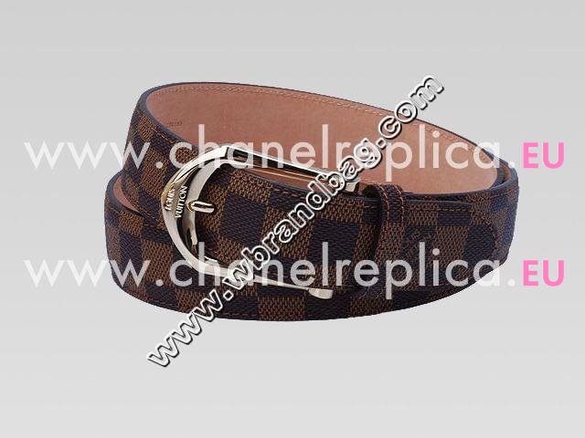 Louis Vuitton Damier Ebene Canvas Rivited Belt M6835T