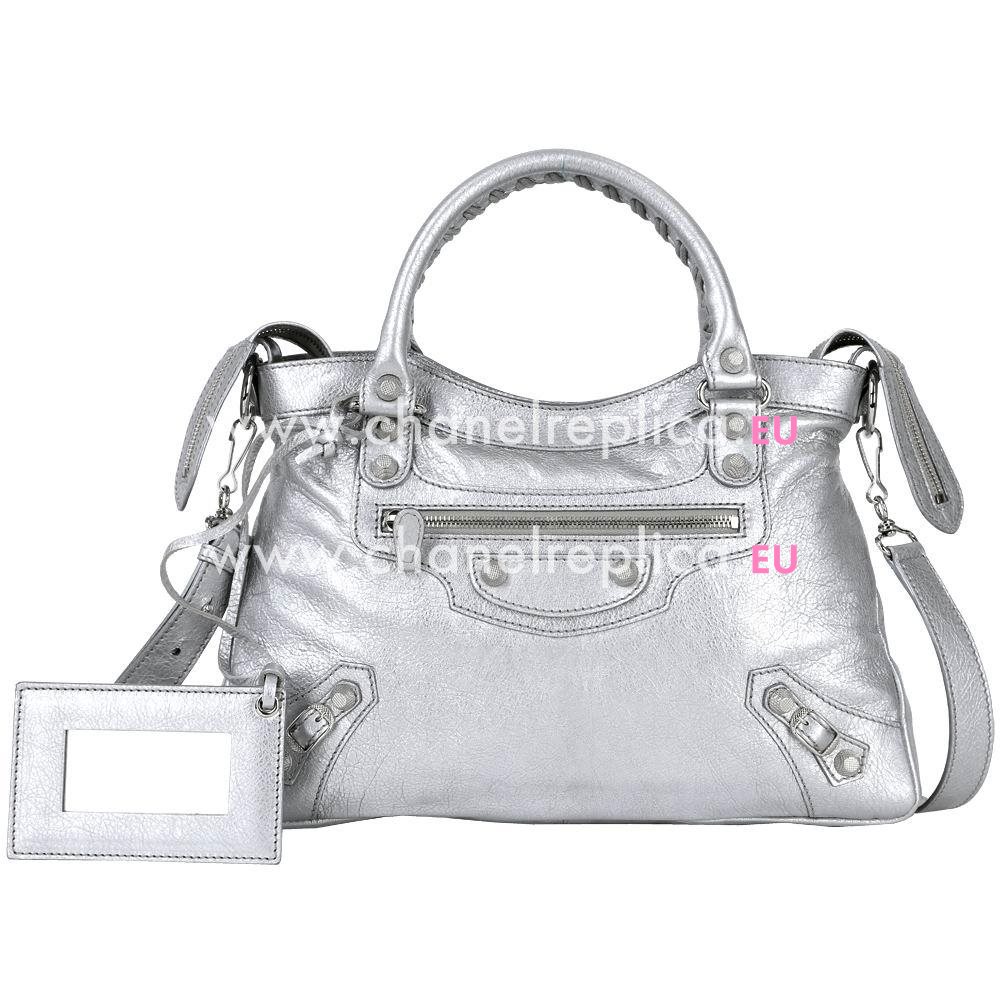 Balenciage City Lambskin Silvery hardware Classic Bag Silvery B5598298