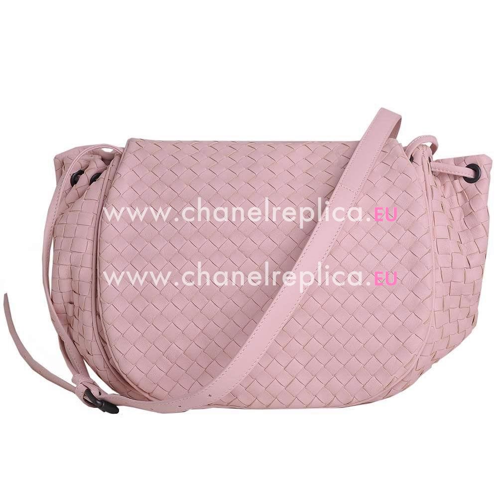 Bottega Veneta Cross Body Nappa Woven Shouldbag Pink B6110308