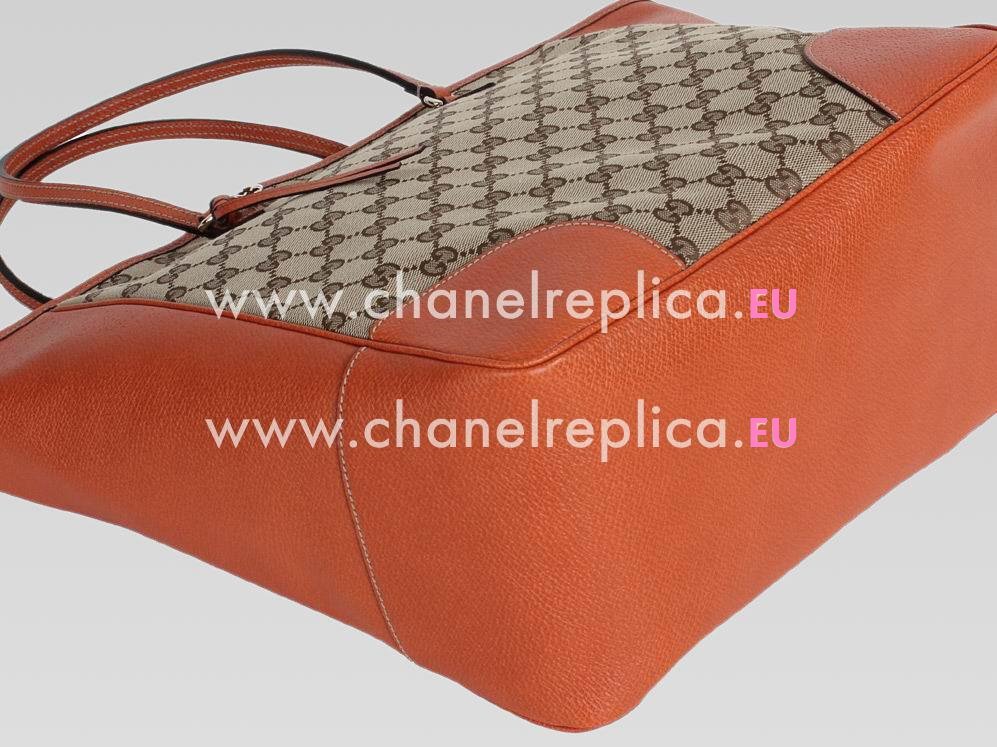 Gucci GG Fabric And Cowhide Leather Orange Bag GU455467