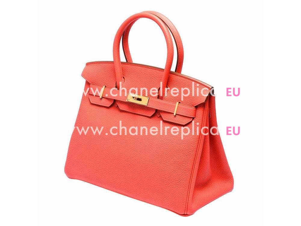 Hermes Birkin 30 Togo Leather Hot Pink Gold Hardware H1042HPK