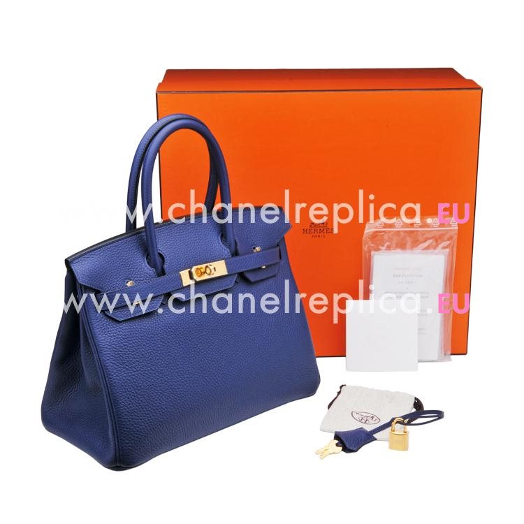 Hermes Birkin 30cm Bleu Saphir Togo Leather With GHD HB1030TSA