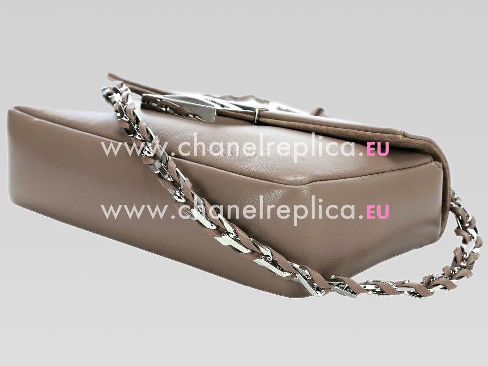 FENDI Baguette Lambskin Mini Chain Dinner Bag Kaki F477850