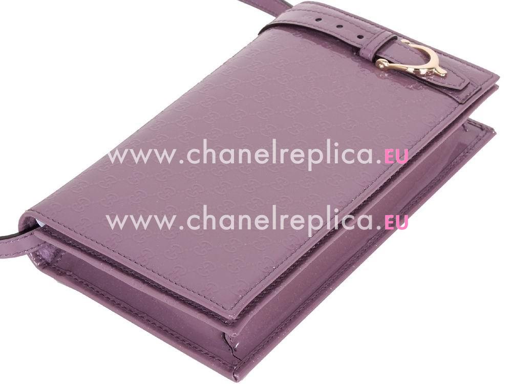 Gucci Classic GG Calfskin Leather Clutch In Purple G354086