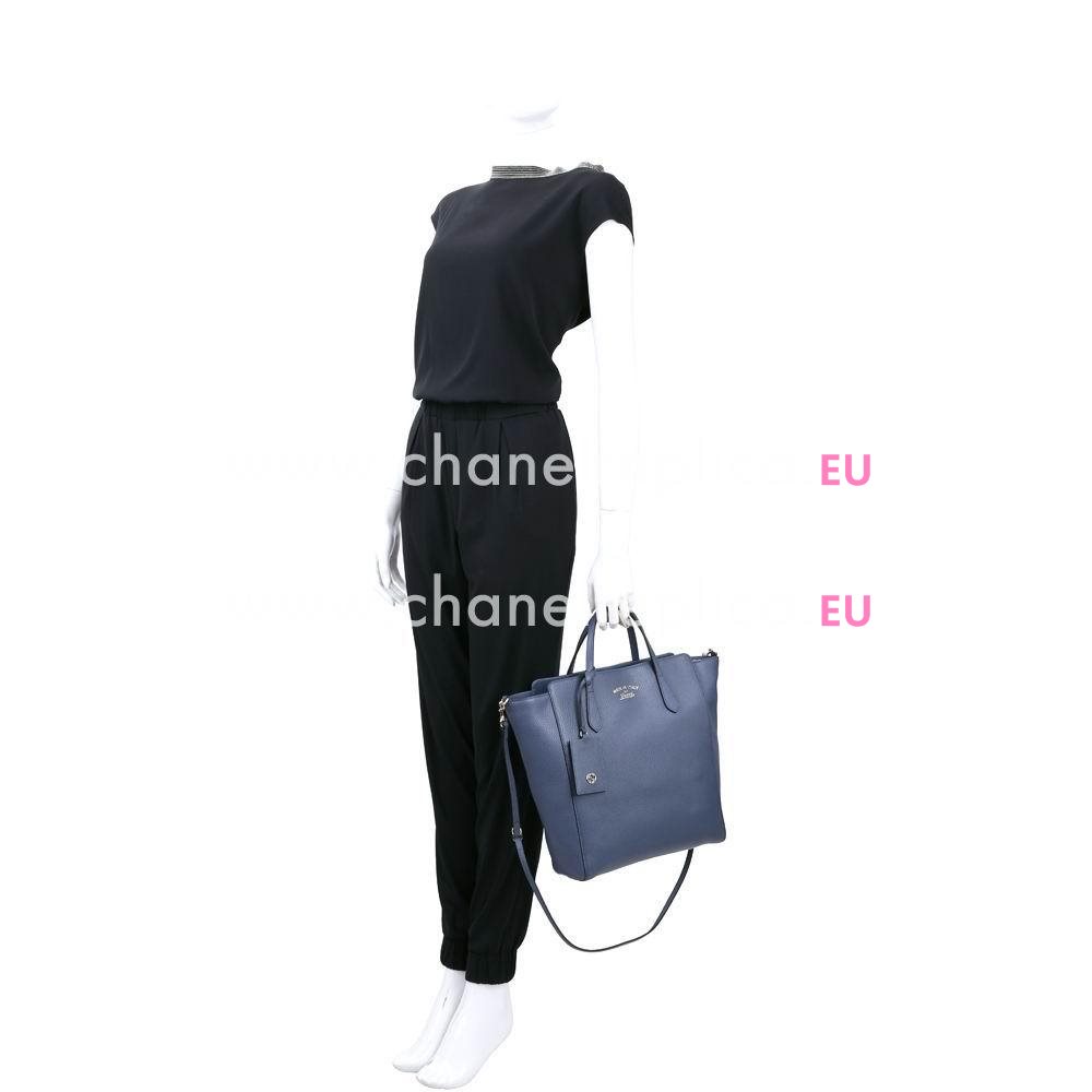 Gucci Swing Calfskin Leather Bag In Blaue Gray G5947079