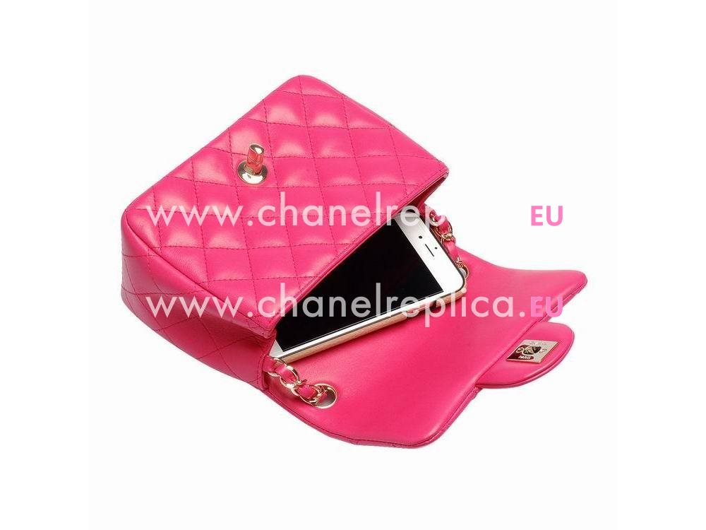 Chanel Mini Coco Lambskin Flap Bag In Red(Gold) A35225