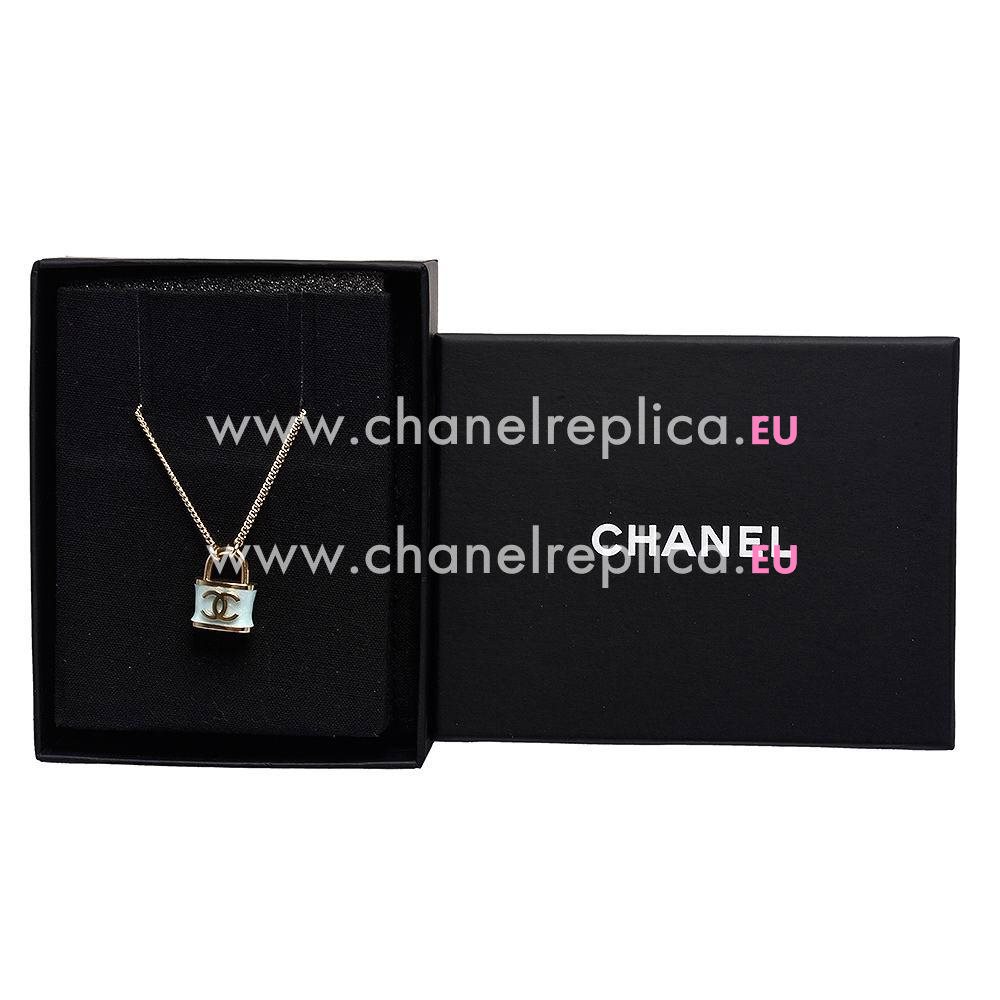 Chanel Classic CC Logo Lock Metal Necklace Gold Color FA407286