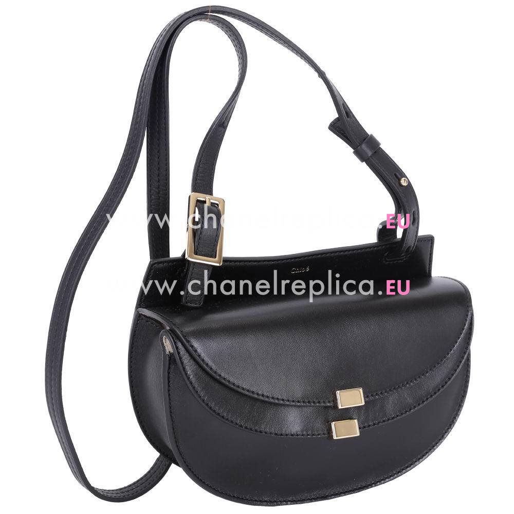 Chloe Georgia Calfskin Leather Shoulder Bag Black C55649961