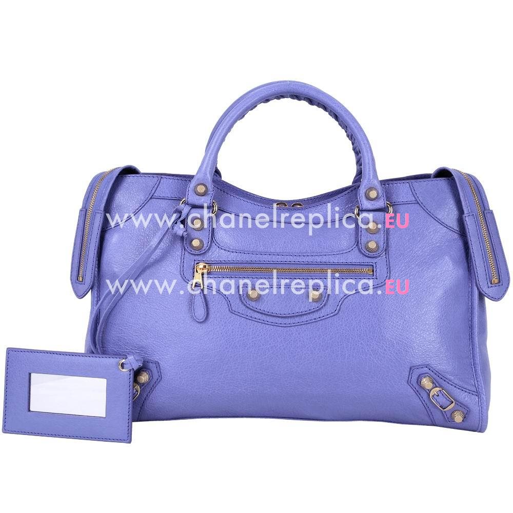 Balenciage City Lambskin Gold hardware Classic Bag Purple Lavender B2654903